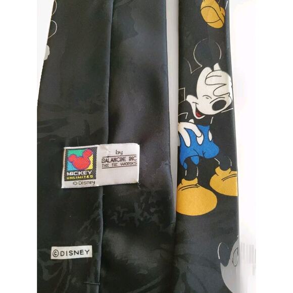 Vintage Disney Unlimited Tie Silk Necktie Mickey Mouse All Over Print Mens Gift - Picture 5 of 5
